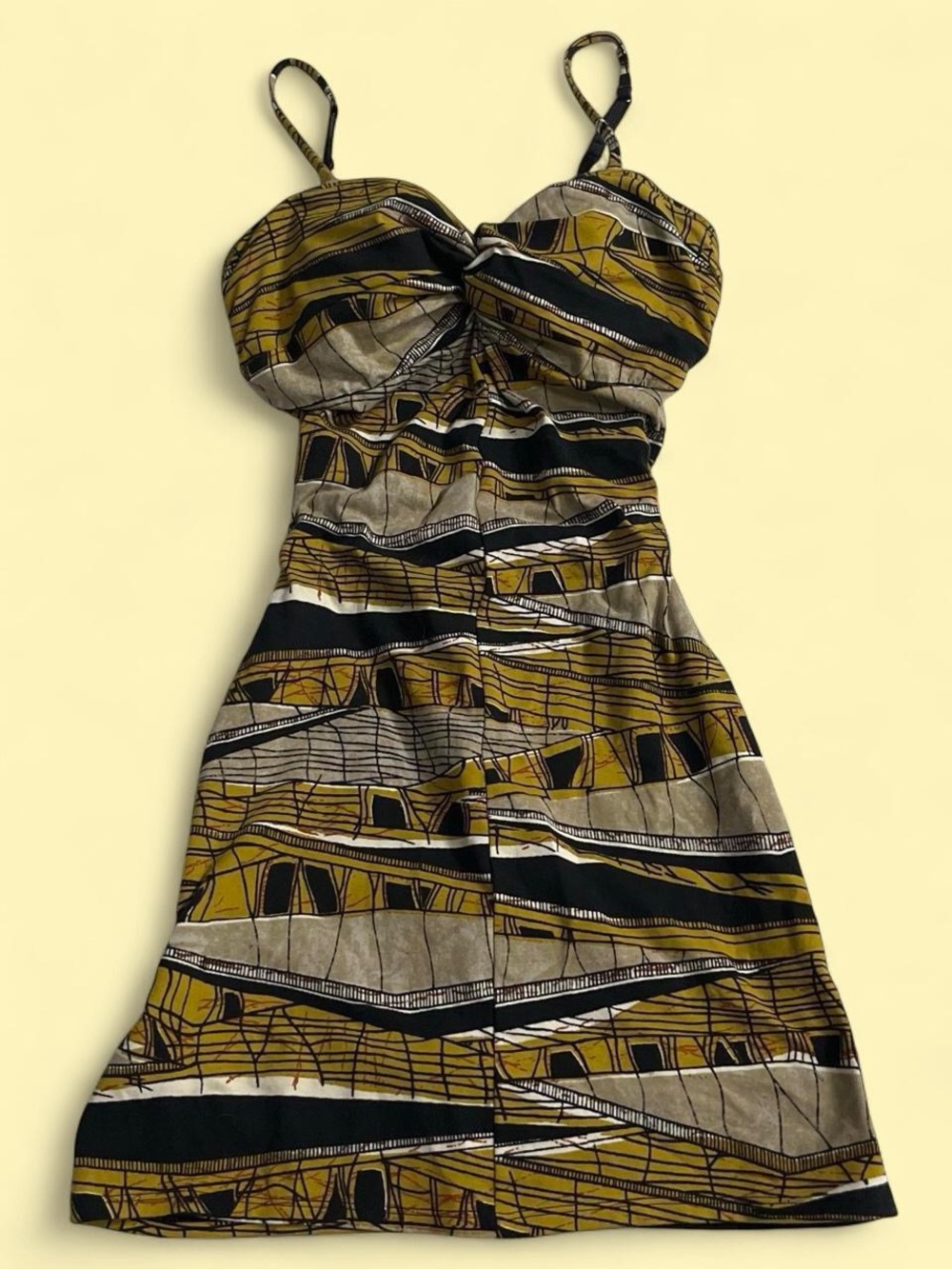 VS bra tops vintage y2k Abstract Print Dress in Olive & Black